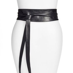 Rudsak leather wrap belt navy